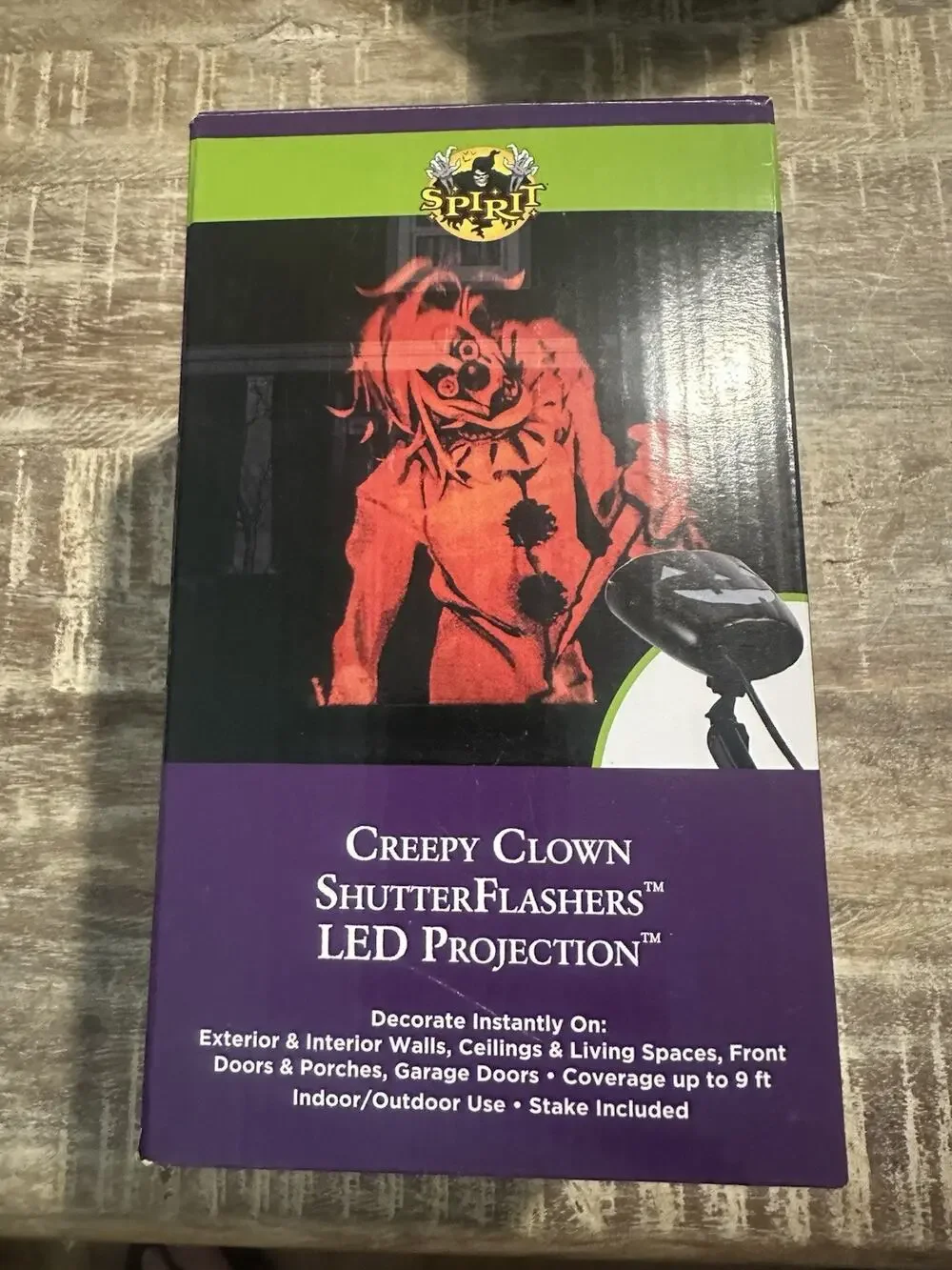 Shutter Flashers™ Creepy Clown Projection Spotlight - LightShow® Halloween LED